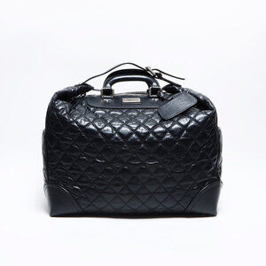 CHANEL Paris-New York Leather Boston Bag with Key, Name Tag, and Cover, Black...